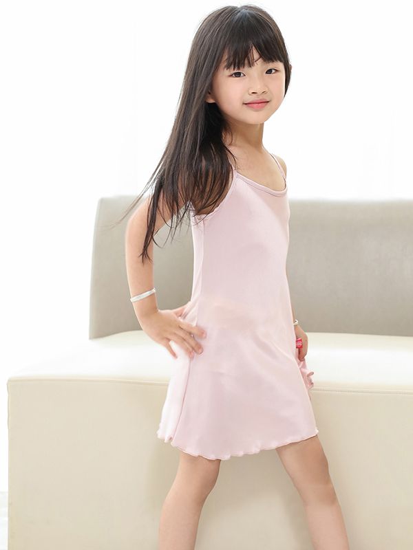 19 Momme Lace Up Girls Silk Slip Nightgown